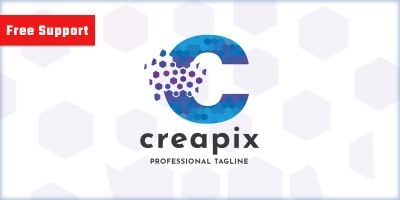 Creative Pixel Letter C Logo
