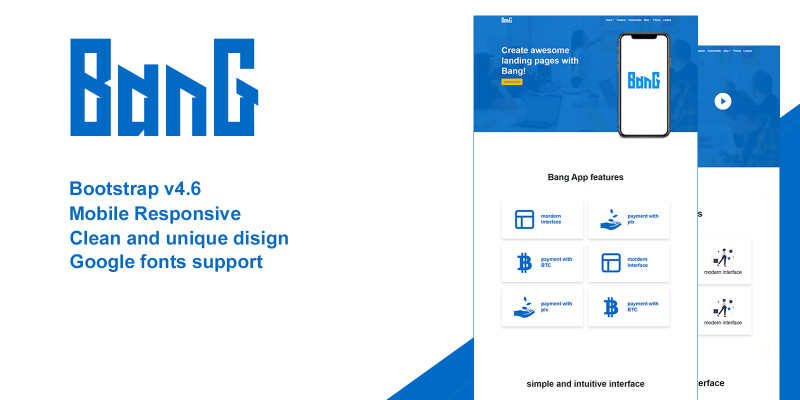Bang - React Landing Page Template
