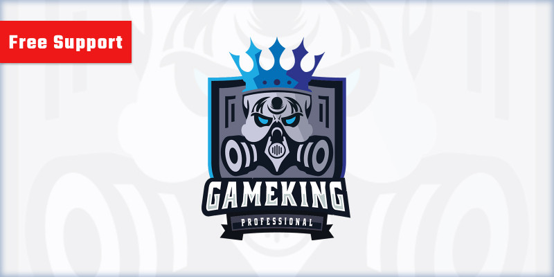 Skull Gamer King Logo