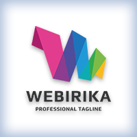 Web Colorful Folded Letter W Logo
