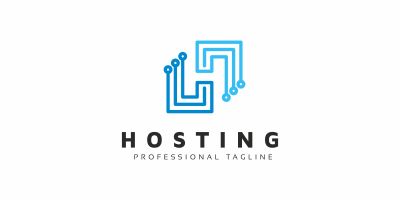 Hosting H Letter Tech Logo
