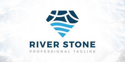 River Stone Diamond Logo Design
