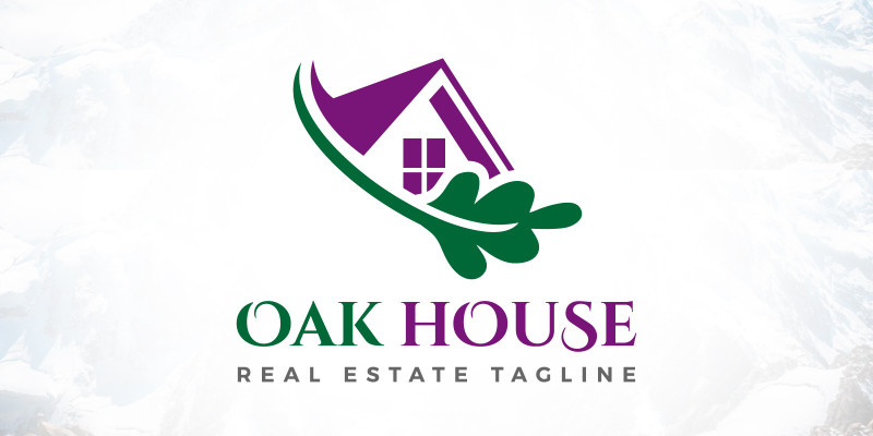 Oak House Green Real Estate Logo Design