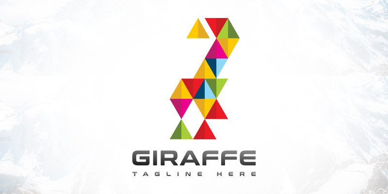 Colorful Funny Animal - Giraffe Logo Design