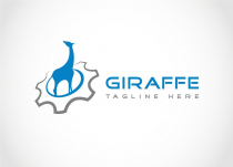 Giraffe With Gear - Animal Technology Logo Design Screenshot 1