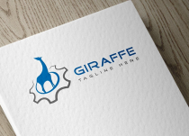 Giraffe With Gear - Animal Technology Logo Design Screenshot 2