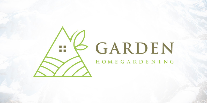 Modern Minimalist Home Gardening Landscaping Logo