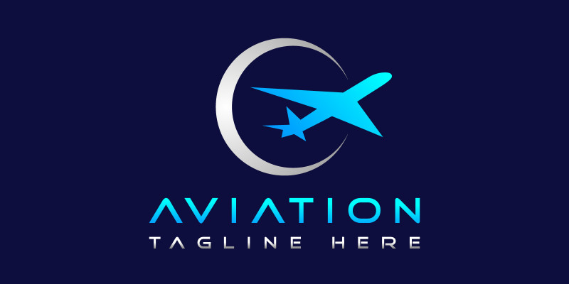 Plane Air Jet Sky Aviation Logo Design