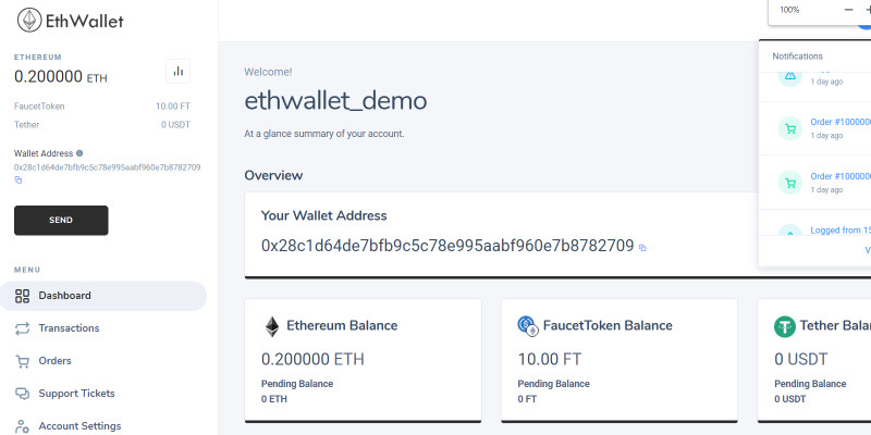 EthWallet - Ethereum and ERC20 Token Web Wallet