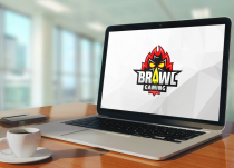 Crazy Brawl Skull Gaming Logo Design Screenshot 3
