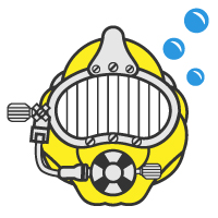 Underwater Diving Helmet Logo Design