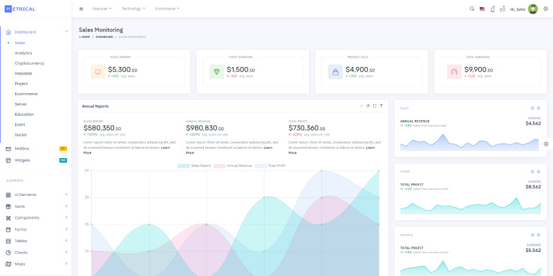 Metrical - Multipurpose Responsive Admin