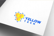 Letter Y Yellow Hexagonal Technology Logo Design Screenshot 1