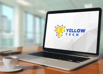 Letter Y Yellow Hexagonal Technology Logo Design Screenshot 3