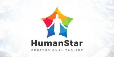 Creative Medical Wellness Human Star Logo Design