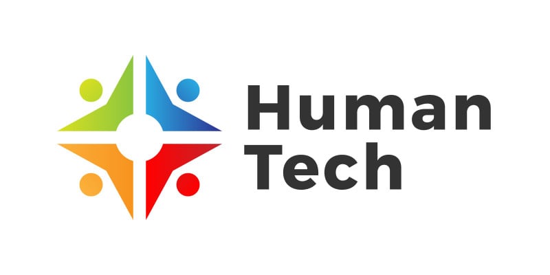 Creative Colorful Human Technology Logo Design