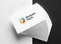 Creative Colorful Human Technology Logo Design Screenshot 1