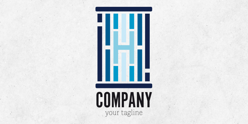 Blue Logo Template with H Letter