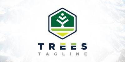 Minimal Green Trees Agriculture Environment Logo