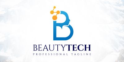 Letter B Beauty Technology Logo Design