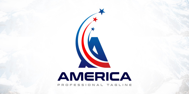 Brand Letter A American Flag Patriotic Logo Design