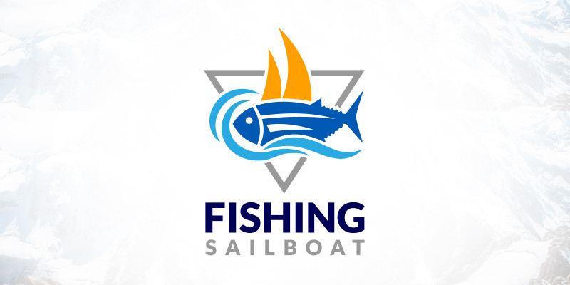 Sailing Sailboat Fishing Logo Design