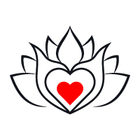 Floral Tulip Red Heart Fashion Beauty Spa Logo