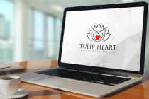 Floral Tulip Red Heart Fashion Beauty Spa Logo Screenshot 2