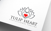 Floral Tulip Red Heart Fashion Beauty Spa Logo Screenshot 3