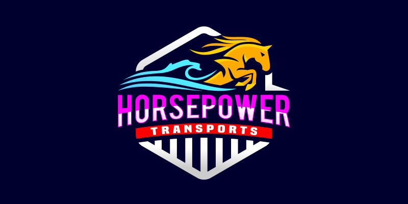 Horse Power Coastal Transport Logistic Logo Design