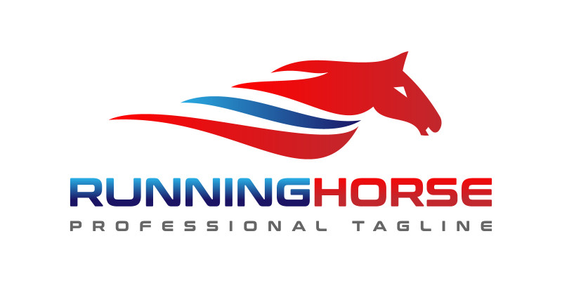 Minimal Power Running Horse Logo Design