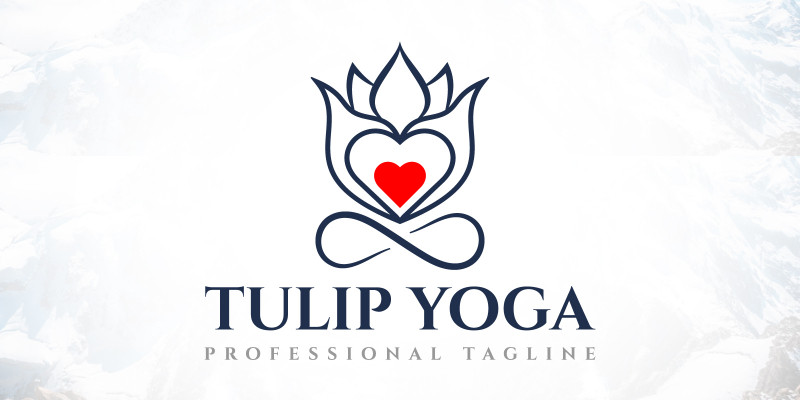 Creative Tulip Heart Yoga Spa Logo Design