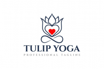 Creative Tulip Heart Yoga Spa Logo Design Screenshot 1