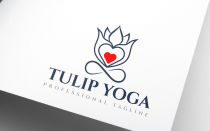 Creative Tulip Heart Yoga Spa Logo Design Screenshot 4