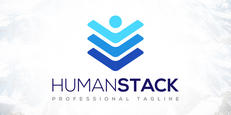 Hexagon Human Stack Social Technology Logo Design
