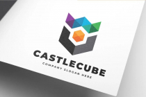 Creative Hexagonal Castle Cube Logo Design Screenshot 1