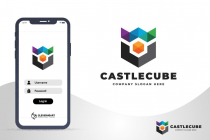 Creative Hexagonal Castle Cube Logo Design Screenshot 3