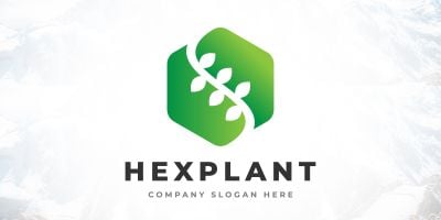 Modern Hexa Plant Farm Technology Agriculture Logo
