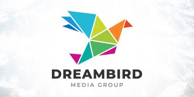 Colorful Polygon Freedom Dream Bird Logo Design