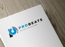 Letter P Pro Beats - Headphones Music Logo Design Screenshot 2