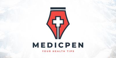 Health Blog Writer Medical Prescription Pen Logo
