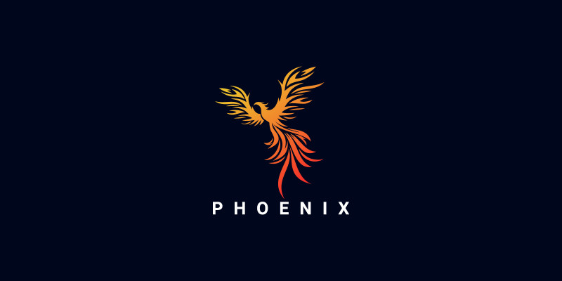 Phoenix Fly Vector Logo Design 