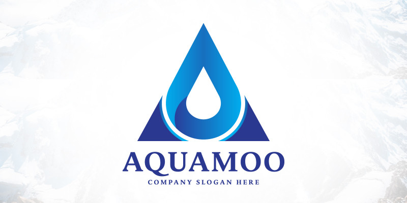 Letter A Water Drop - Blue Aqua Logo Design