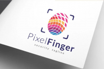 Pixel Finger Print Scan Security Logo Design Screenshot 1