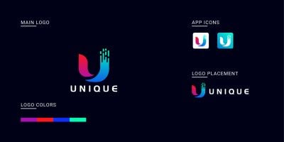 U V Letter Logo Design 