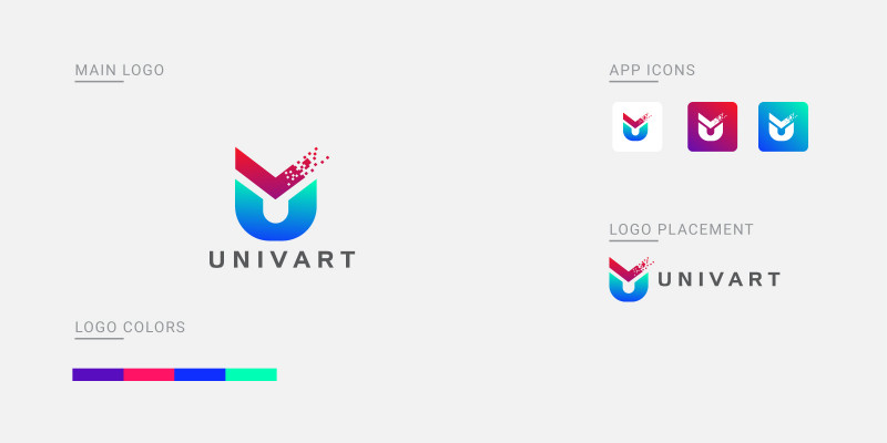 U V Vector Logo Template 