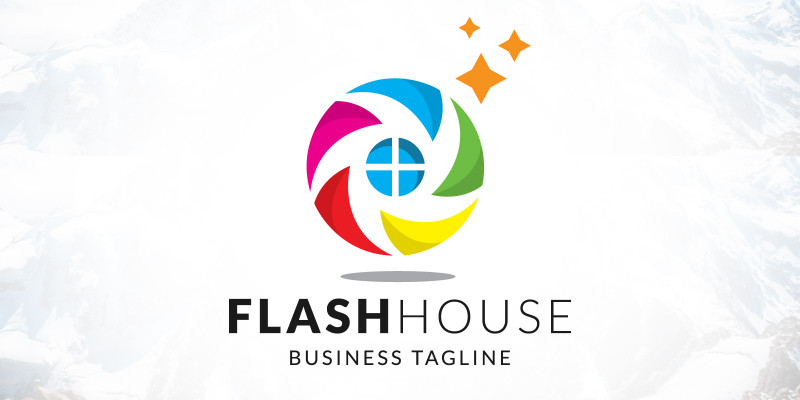 Flash House Colorful Photography Logo Design