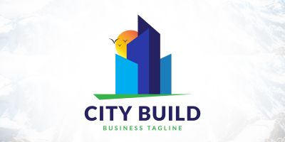 Modern City Building Real Estate Logo Design