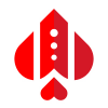 Valentine Rocket Fast Aces Love Logo Design