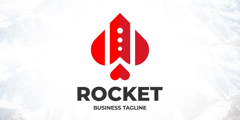 Valentine Rocket Fast Aces Love Logo Design